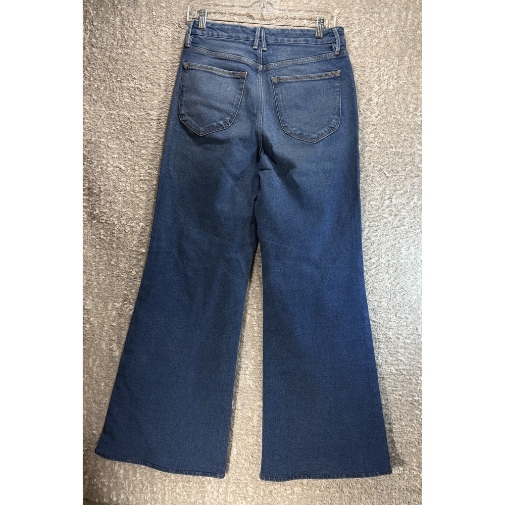Good American Jeans Good Waist Palazzo High Rise Wide Leg 6 / 28 Boho Preppy - Picture 3 of 10